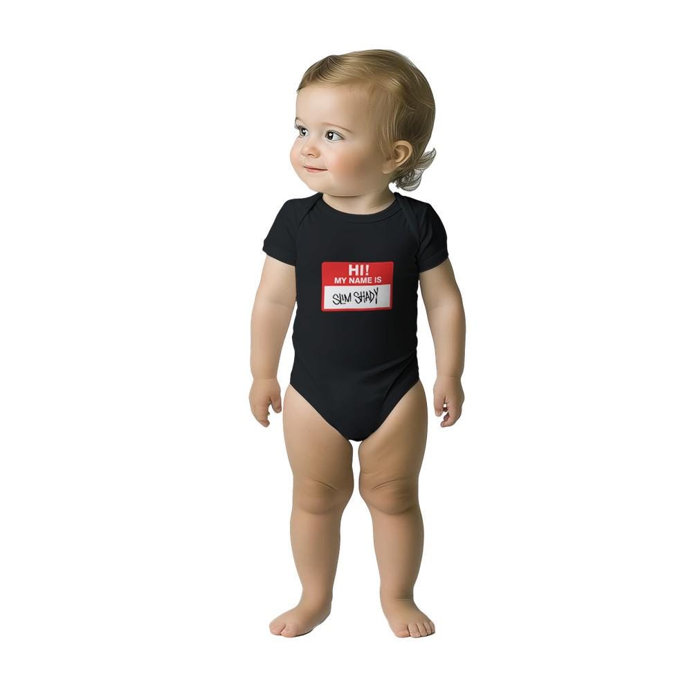 Eminem Baby Bodysuit, Slim Shady, Rap God Baby Short Sleeve Crewneck Bodysuit