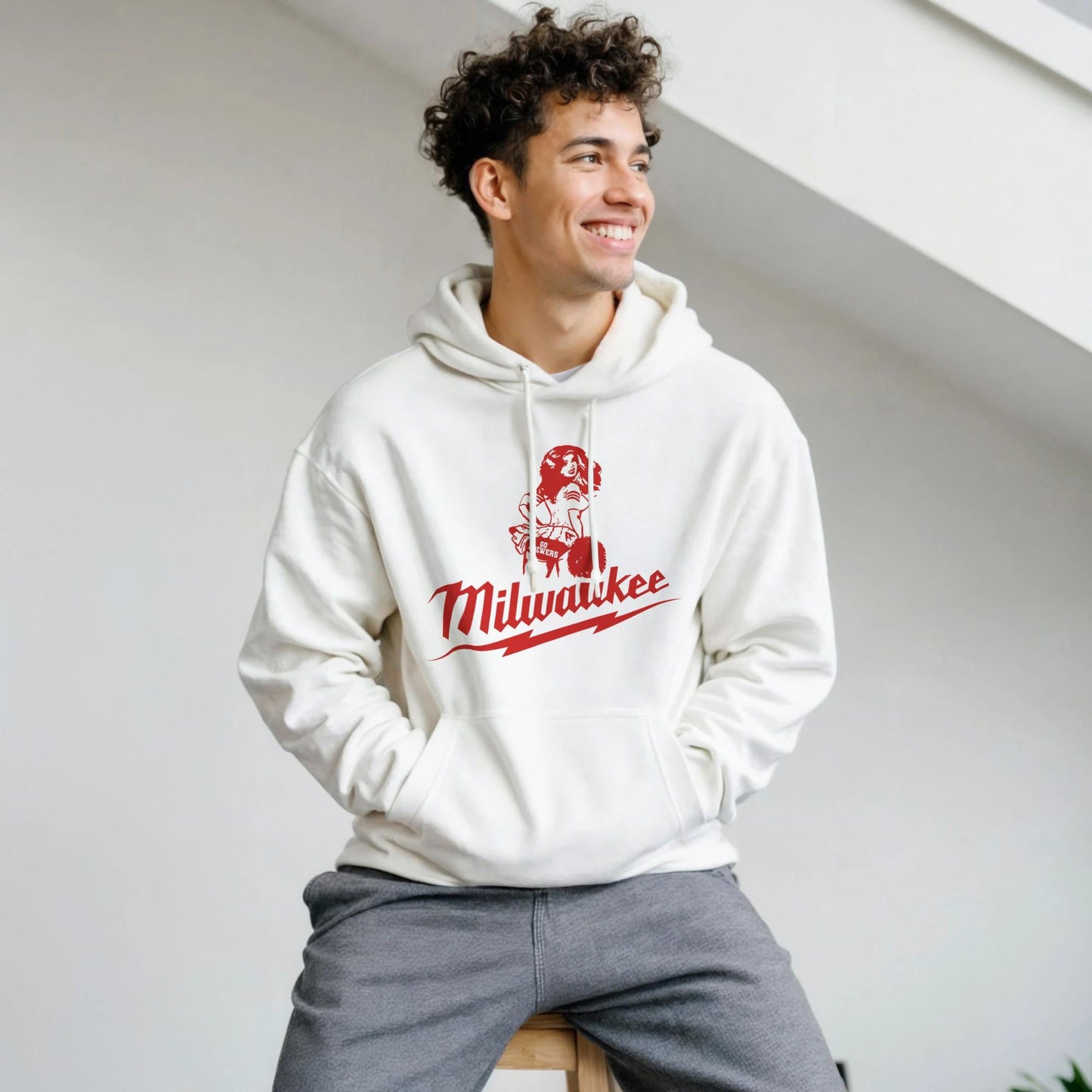 Milwaukee Girl Hoodie, Milwaukee Tools Adult Unisex College Hoodie, Hot Girl Mechanic Sweatshirt, Gift for Mechanics, Garage Work Pullover