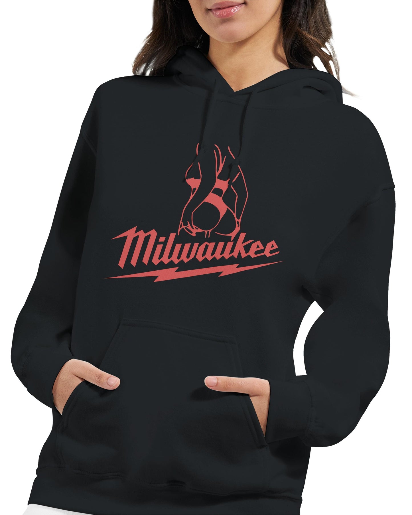 Milwaukee Girl Hoodie, Milwaukee Tools Adult Unisex College Hoodie, Hot Girl Mechanic Sweatshirt, Gift for Mechanics, Garage Work Pullover