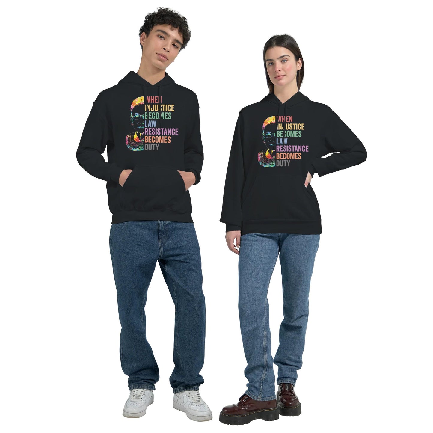 When Injustice Becomes Law, Resist, Resistance, Hoodie, Notorious RBG Shirt, Political or protest Sweatshirt, Supreme Court Notorious RBG