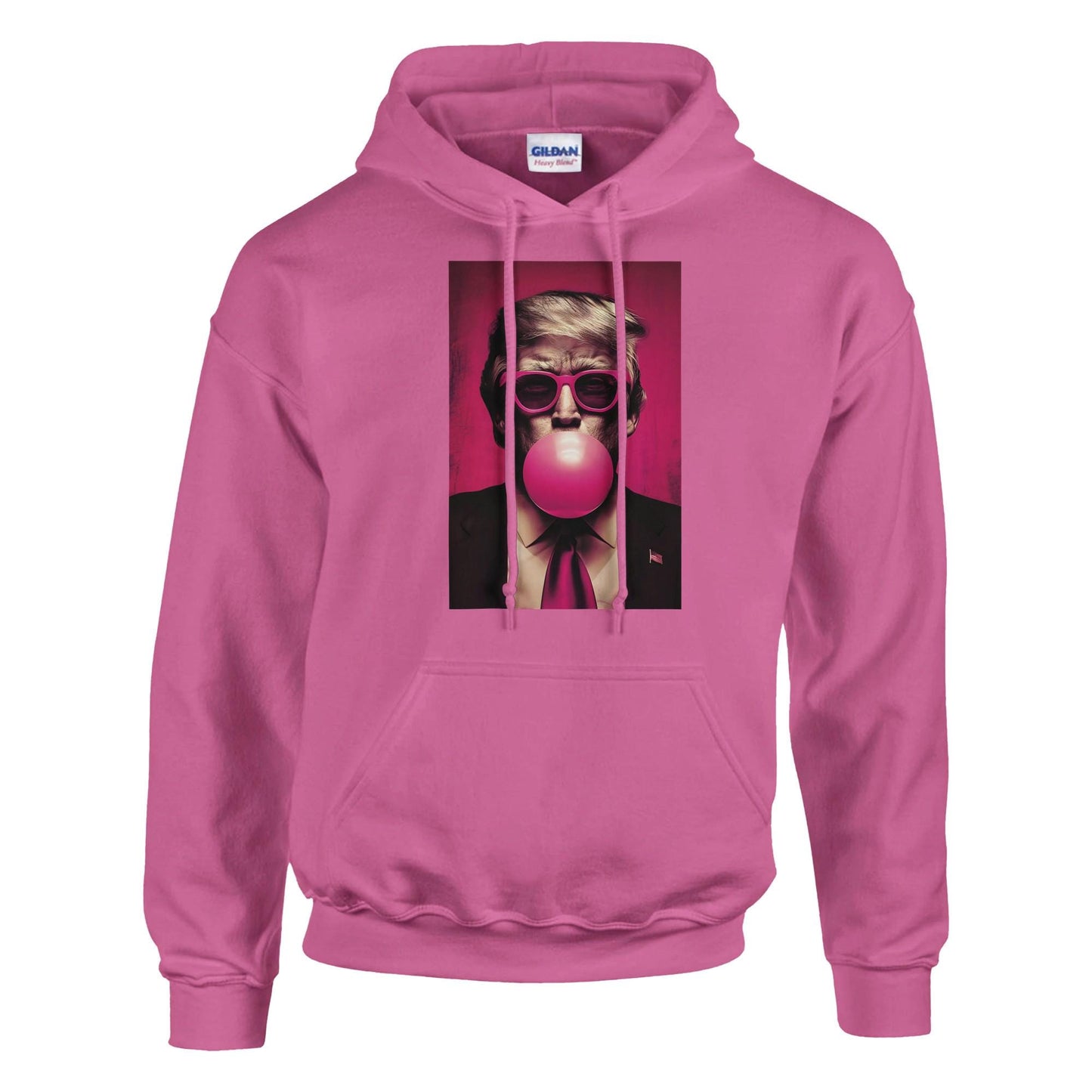Trump Bubble Gum Hoodie, Trump Blowing Bubble Premium Heavyweight Gildan 18500 Hoodie