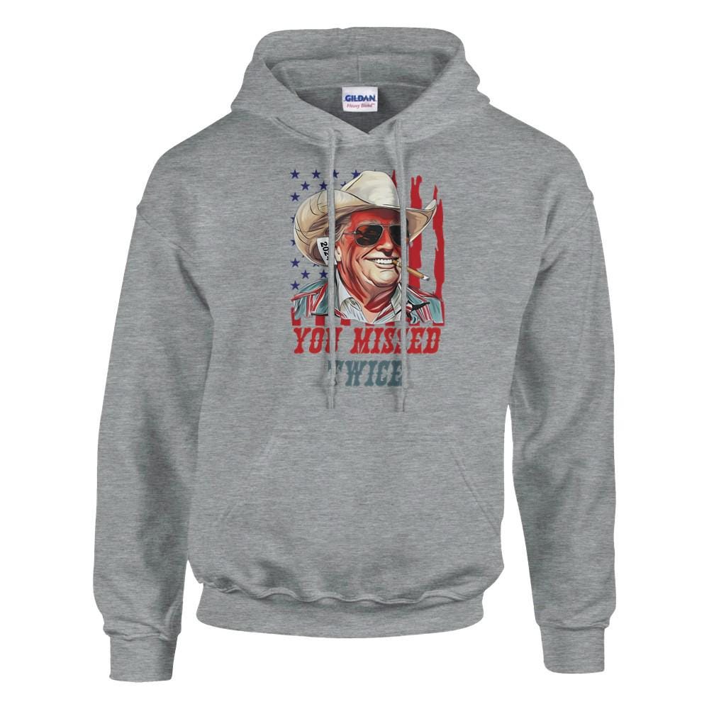 Trump You Missed Hoodie, Gildan 18500 Heavyweight High Quality Unisex Hoodie