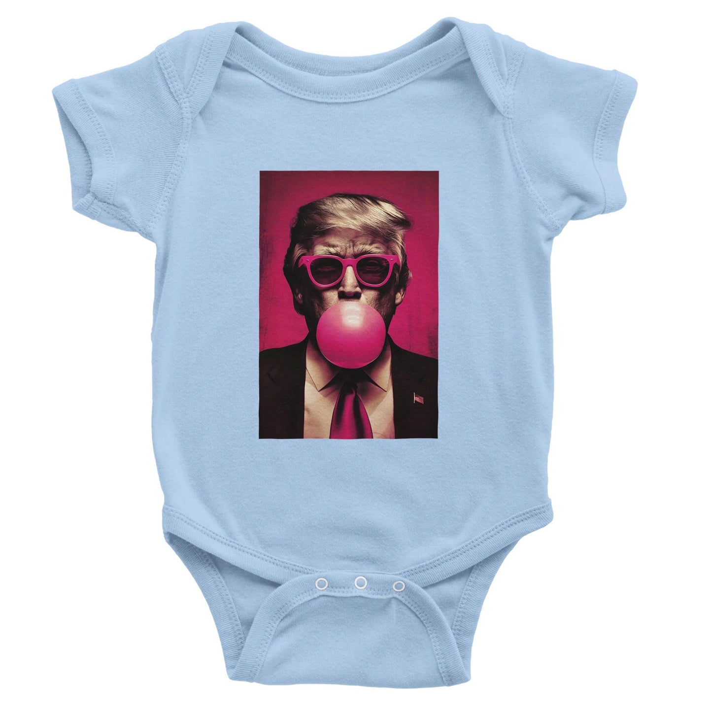 Trump Bubble Gum Baby Onesie, Patriotic Newborn Outfit, Trump Blowing Bubble Shirt, Fourth of July Baby Gift, Political Baby Bodysuit, Vote