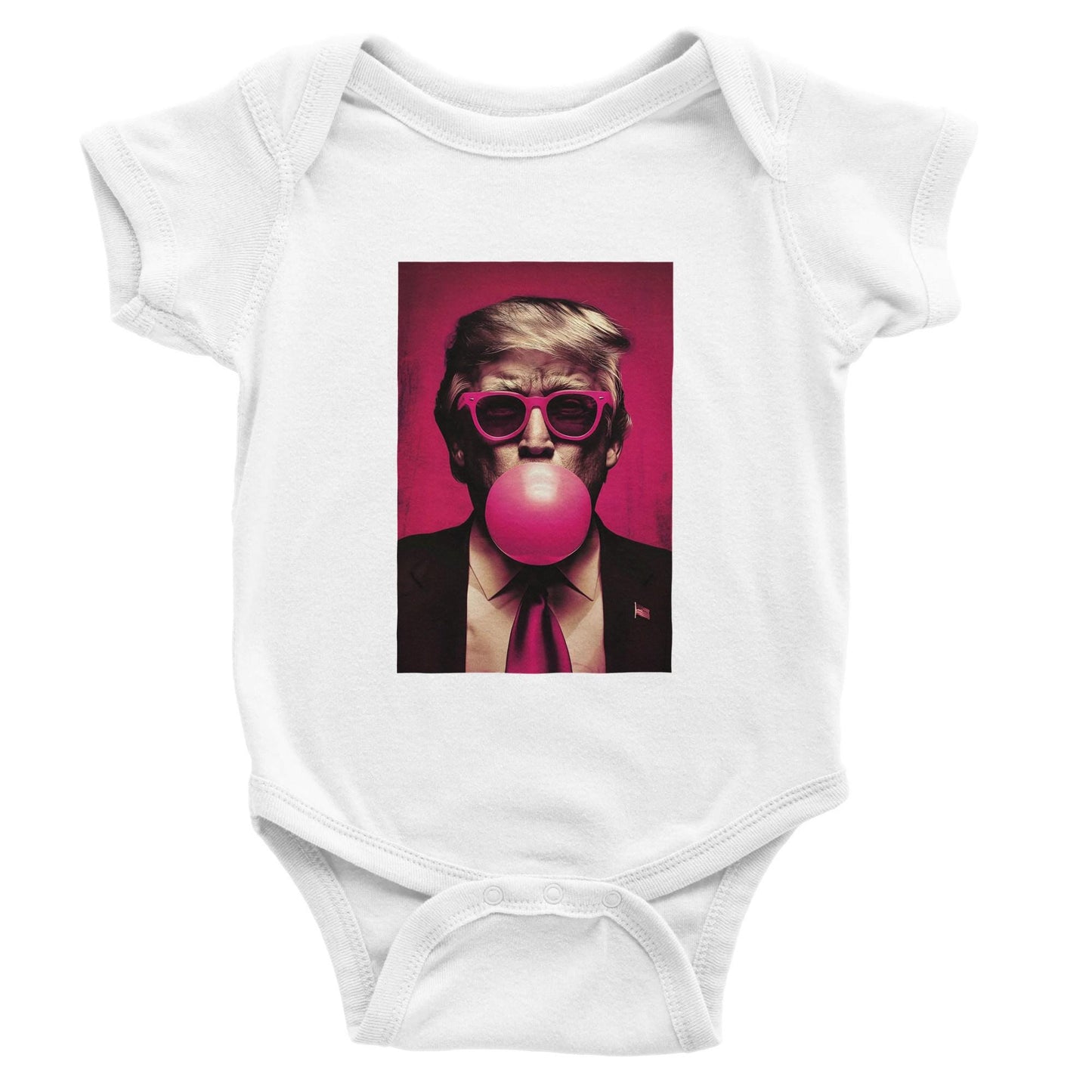 Trump Bubble Gum Baby Onesie, Patriotic Newborn Outfit, Trump Blowing Bubble Shirt, Fourth of July Baby Gift, Political Baby Bodysuit, Vote