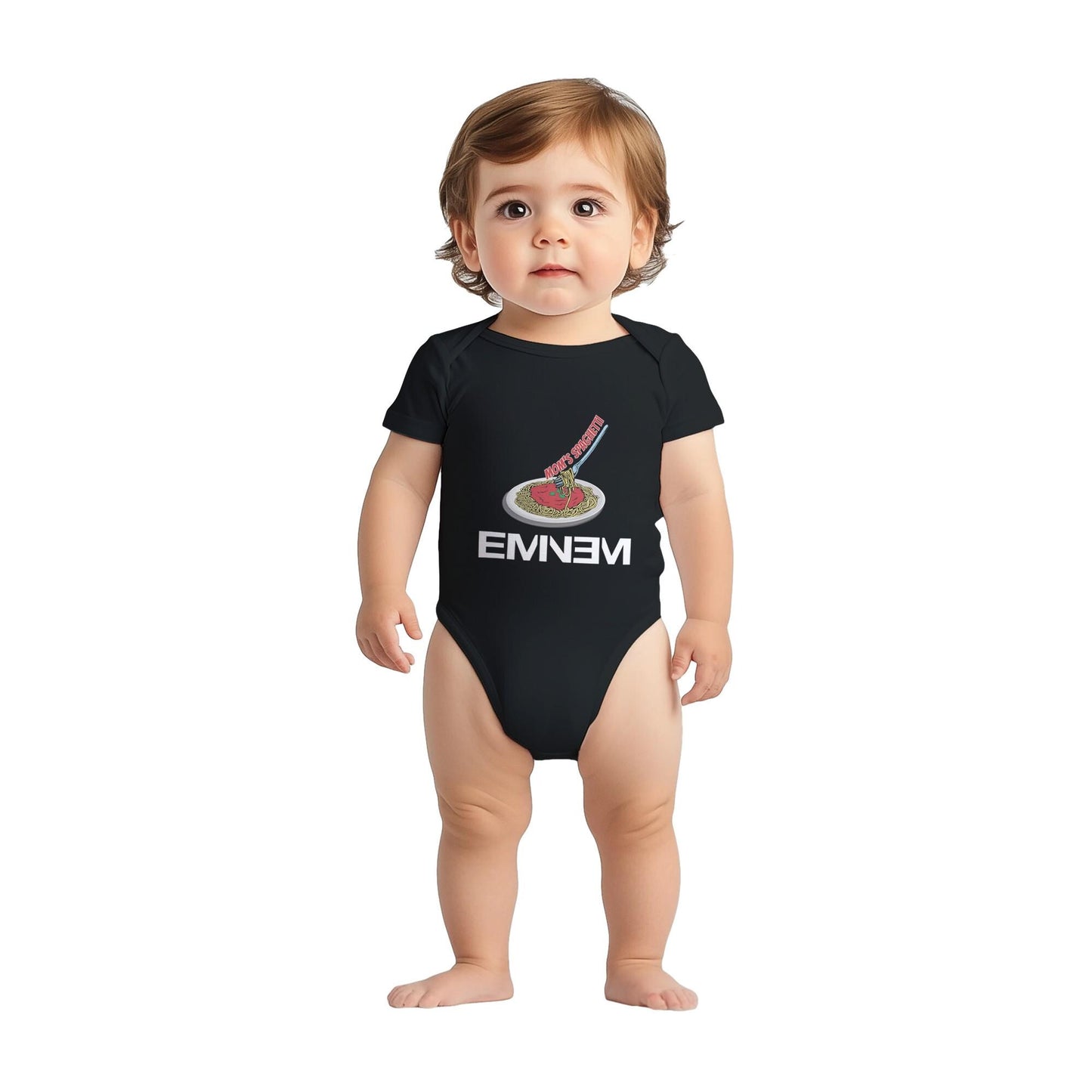 Eminem Mom's Spaghetti Baby Bodysuit, Rap God Baby Short Sleeve Crewneck Bodysuit