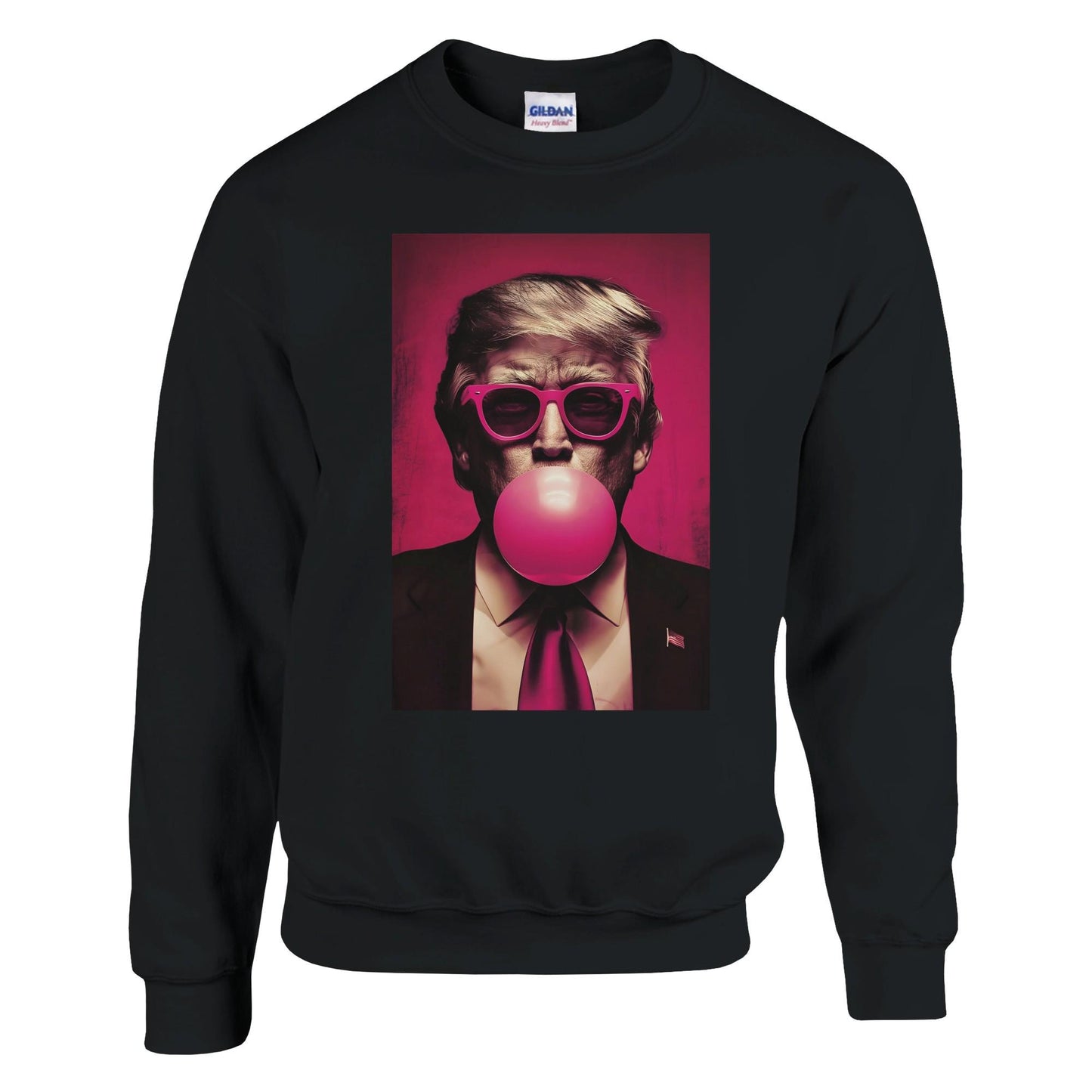 Trump Bubble Gum Sweatshirt Gildan 18000, Funny Trump Sweater, Trump Pink Sun Glasses Sweatshirt, Donald Trump Sweatshirt