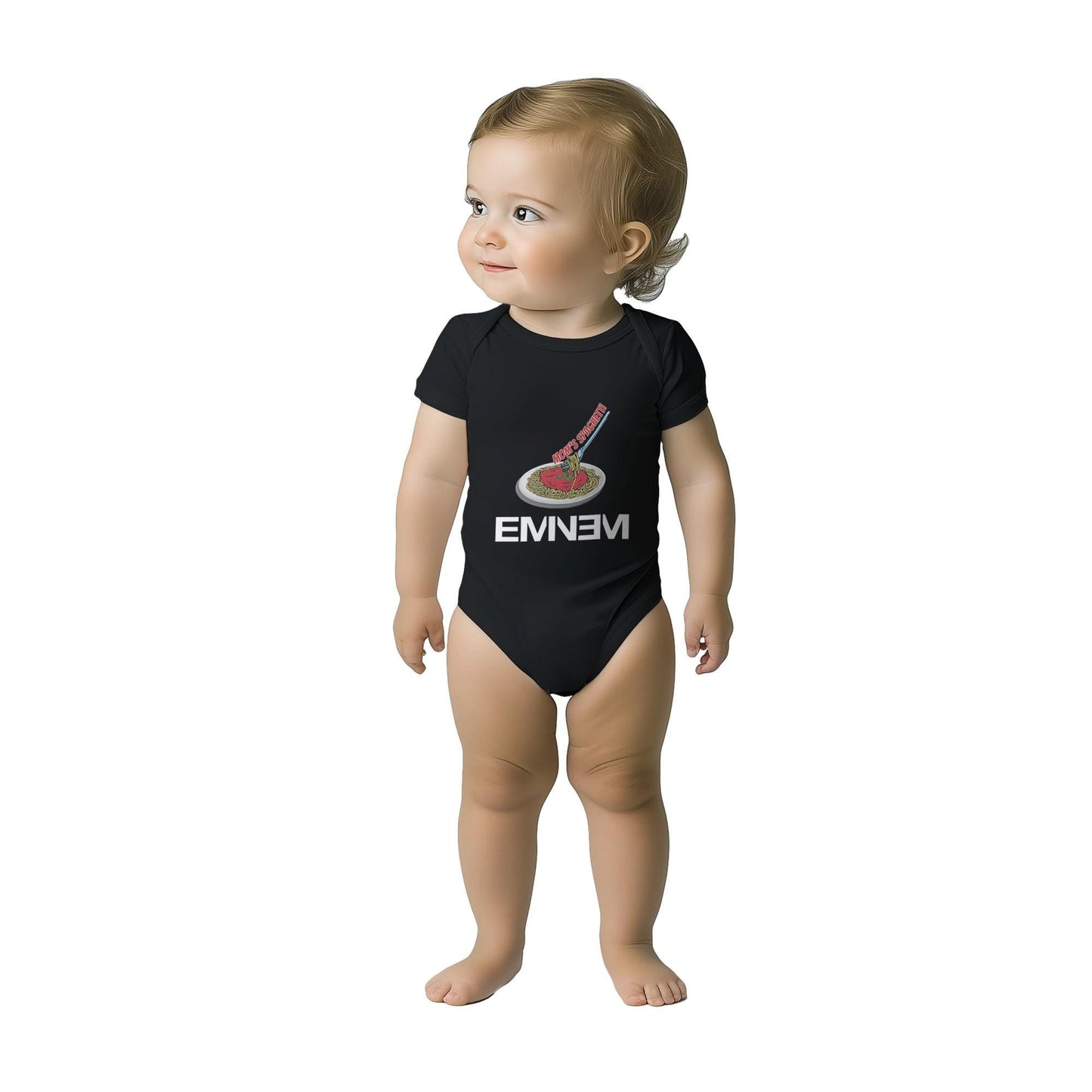 Eminem Mom's Spaghetti Baby Bodysuit, Rap God Baby Short Sleeve Crewneck Bodysuit
