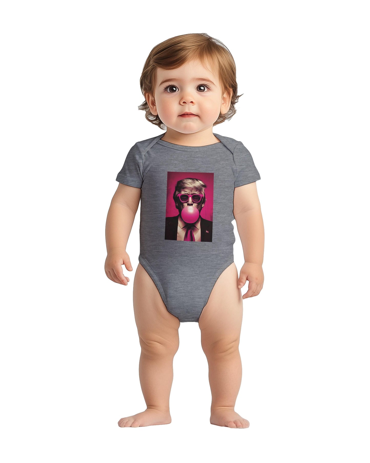 Trump Bubble Gum Baby Onesie, Patriotic Newborn Outfit, Trump Blowing Bubble Shirt, Fourth of July Baby Gift, Political Baby Bodysuit, Vote