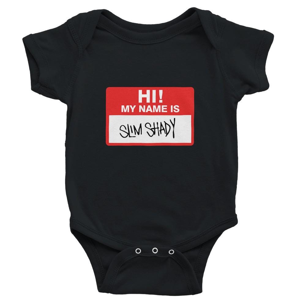 Eminem Baby Bodysuit, Slim Shady, Rap God Baby Short Sleeve Crewneck Bodysuit