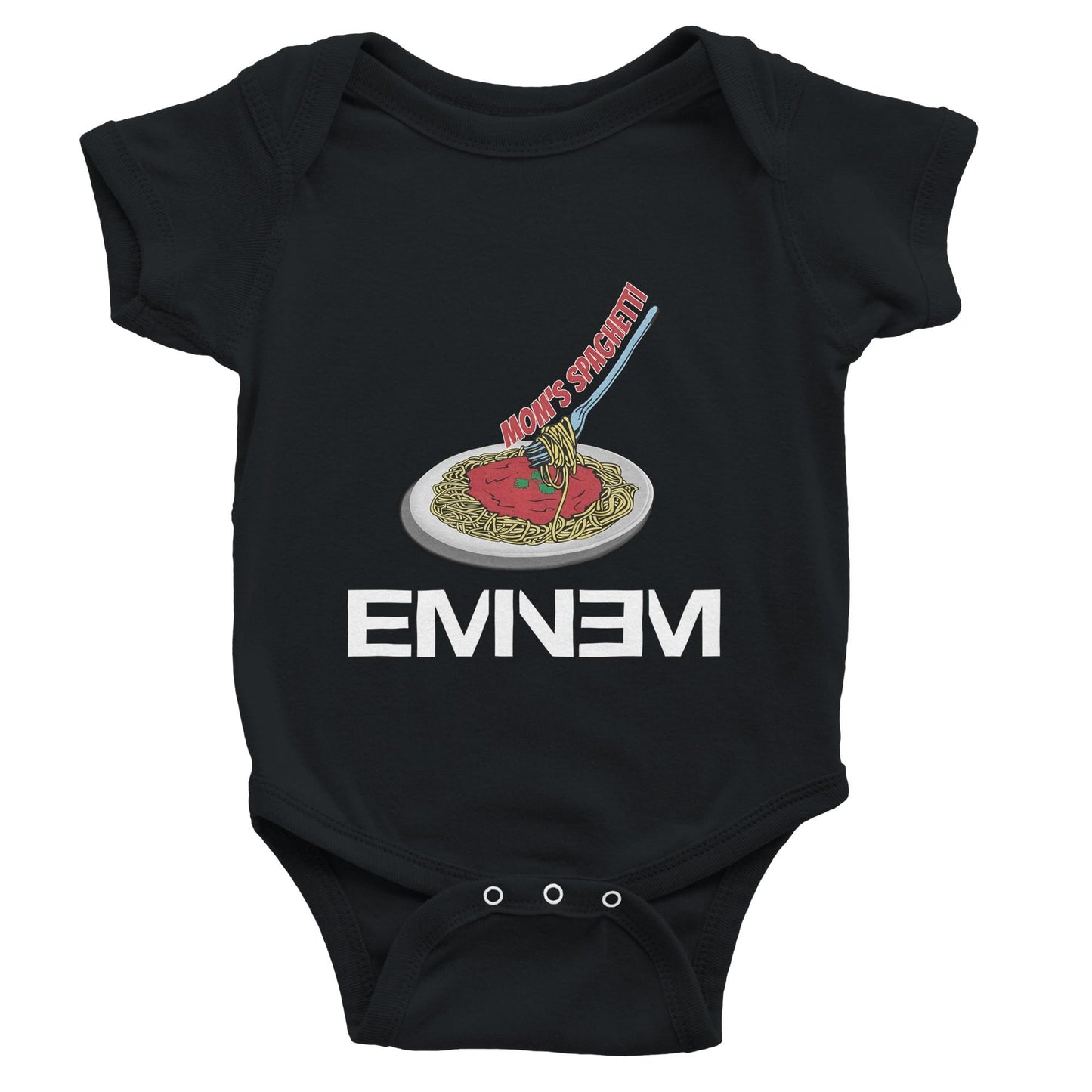 Eminem Mom's Spaghetti Baby Bodysuit, Rap God Baby Short Sleeve Crewneck Bodysuit
