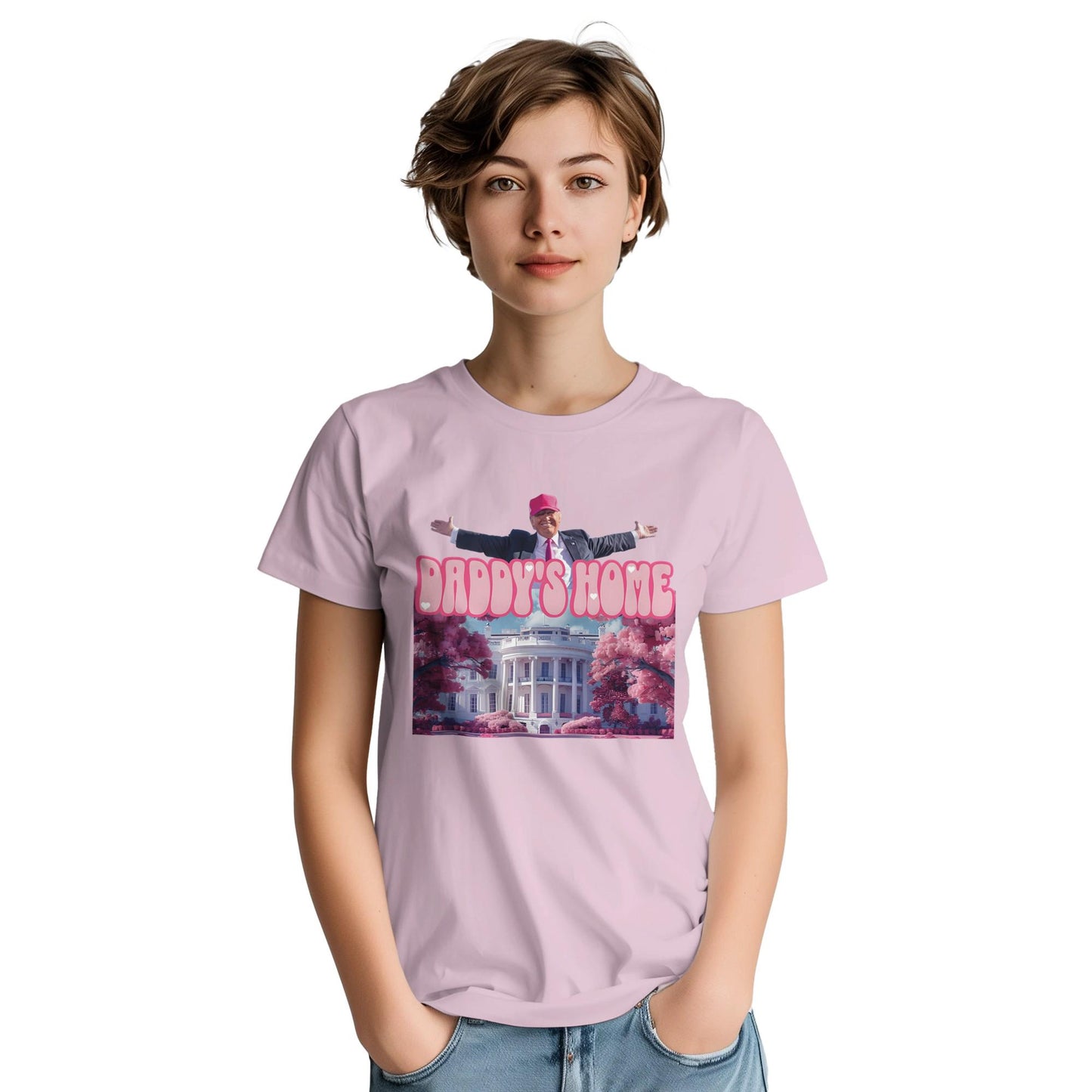 Daddy's Home Shirt, Funny Trump 2024 T-shirt, Trump For President 2024 Tee, Funny Trump Pink Shirt, Trump Gift, Republican Gifts