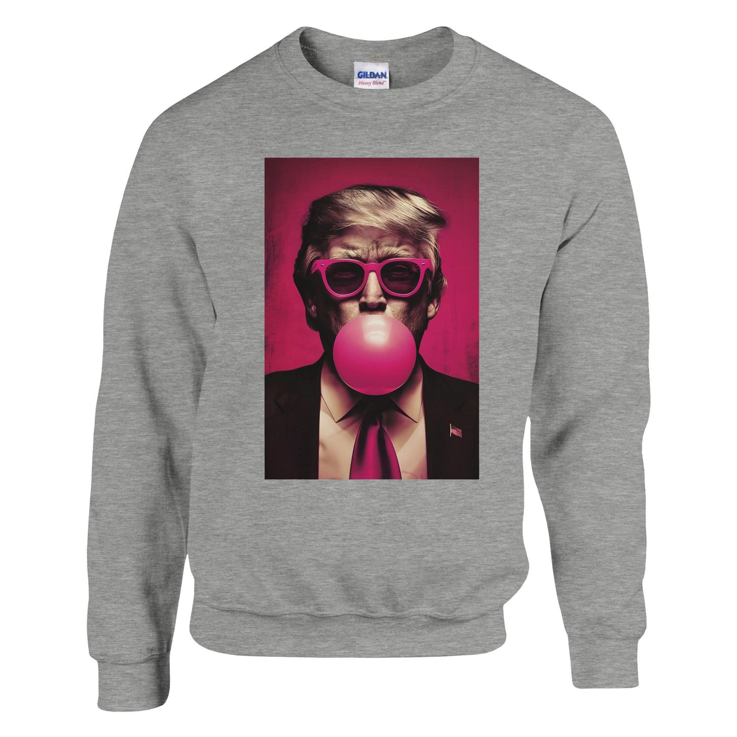 Trump Bubble Gum Sweatshirt Gildan 18000, Funny Trump Sweater, Trump Pink Sun Glasses Sweatshirt, Donald Trump Sweatshirt