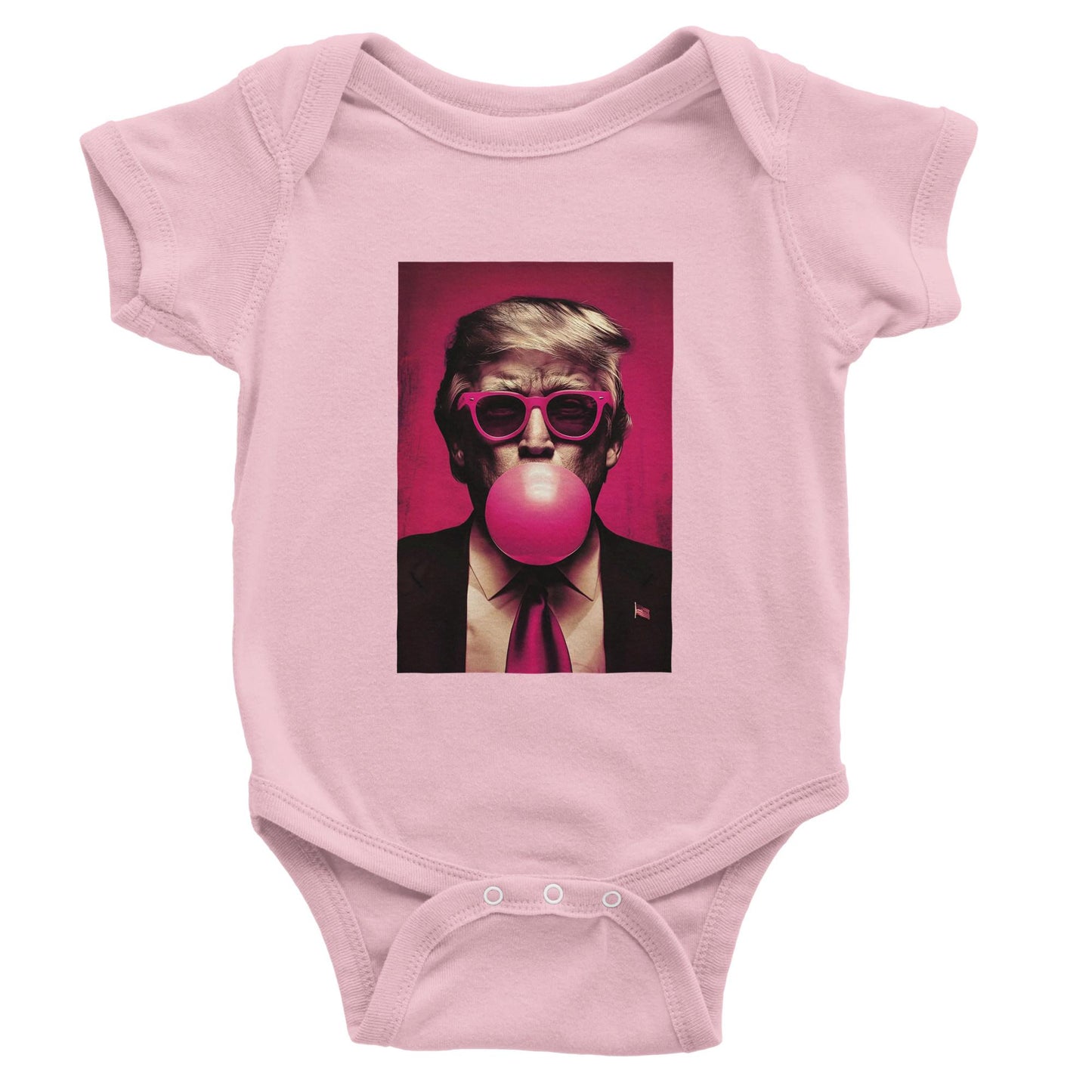 Trump Bubble Gum Baby Onesie, Patriotic Newborn Outfit, Trump Blowing Bubble Shirt, Fourth of July Baby Gift, Political Baby Bodysuit, Vote