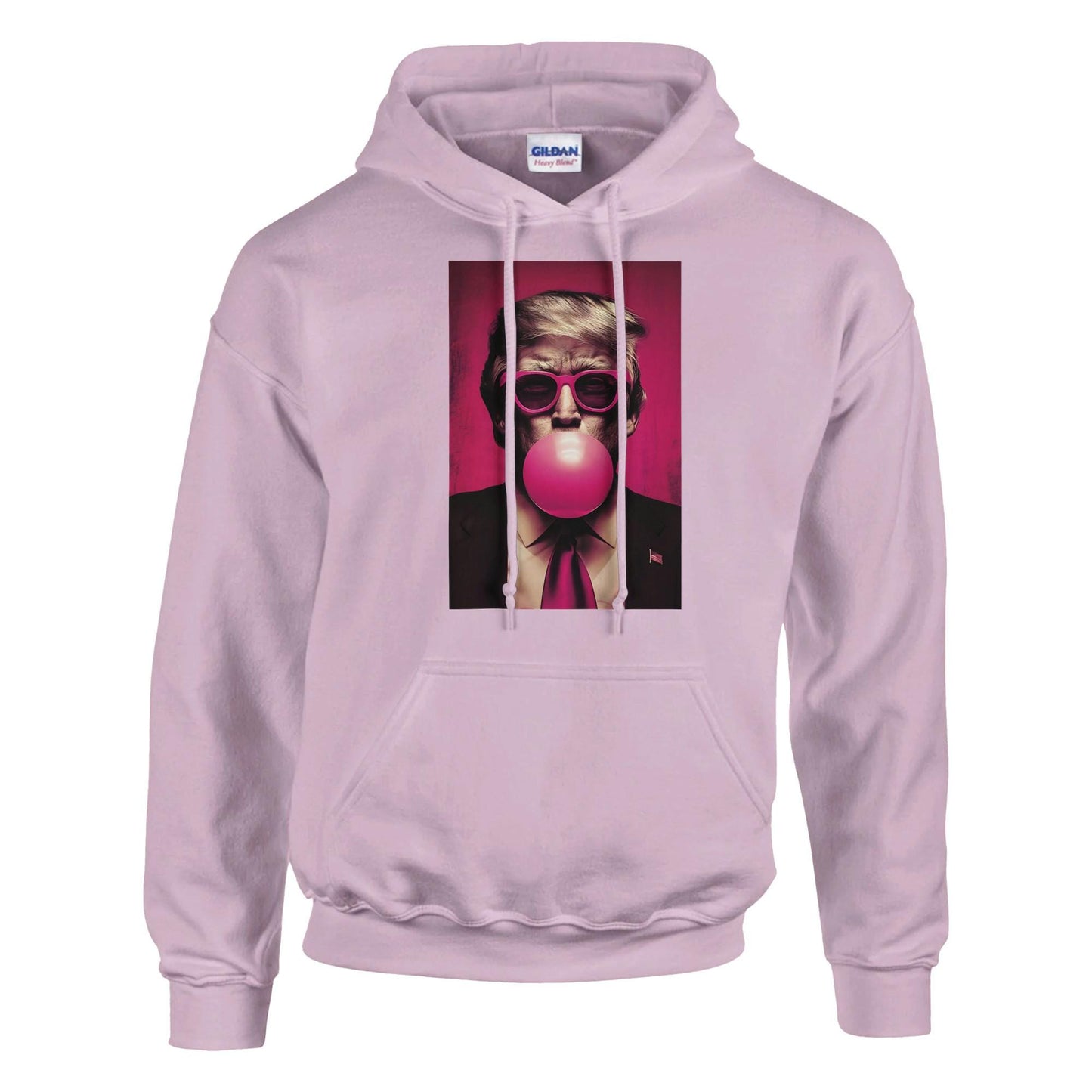 Trump Bubble Gum Hoodie, Trump Blowing Bubble Premium Heavyweight Gildan 18500 Hoodie