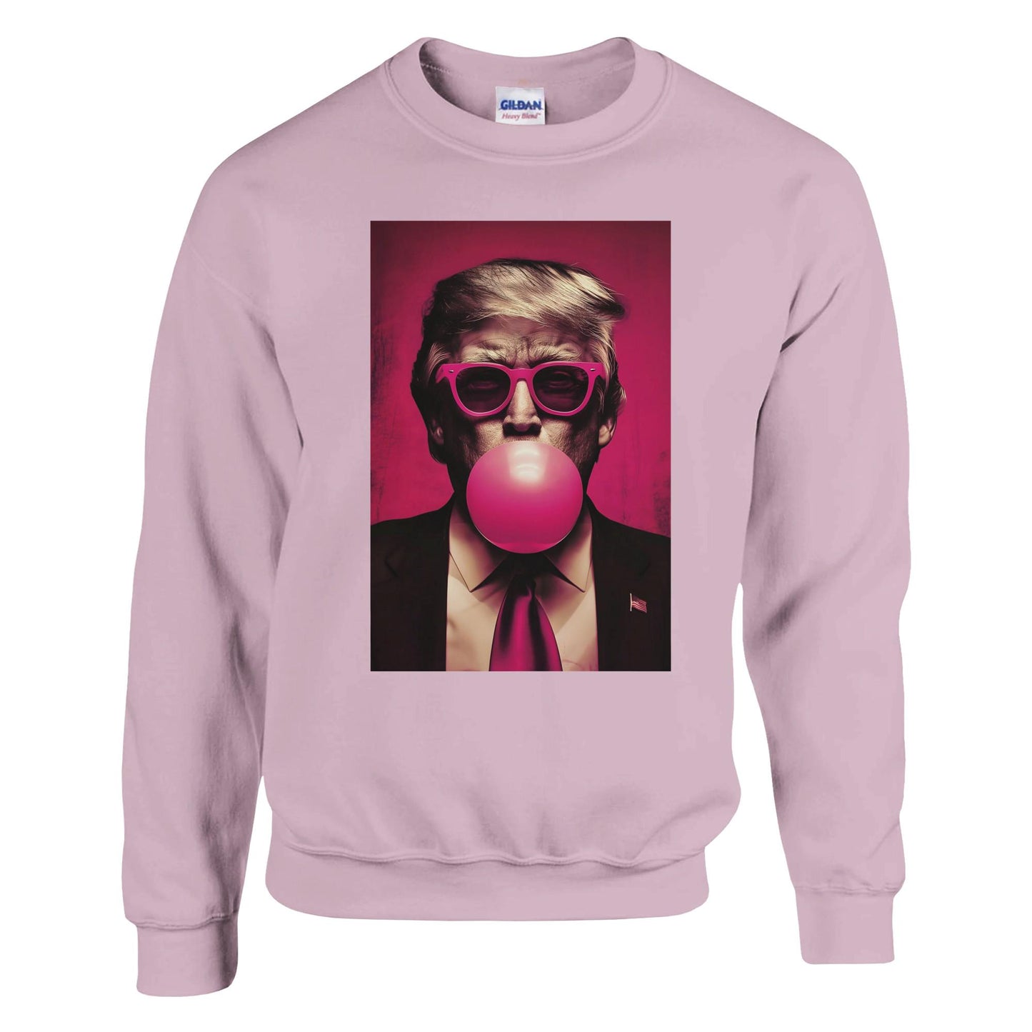 Trump Bubble Gum Sweatshirt Gildan 18000, Funny Trump Sweater, Trump Pink Sun Glasses Sweatshirt, Donald Trump Sweatshirt