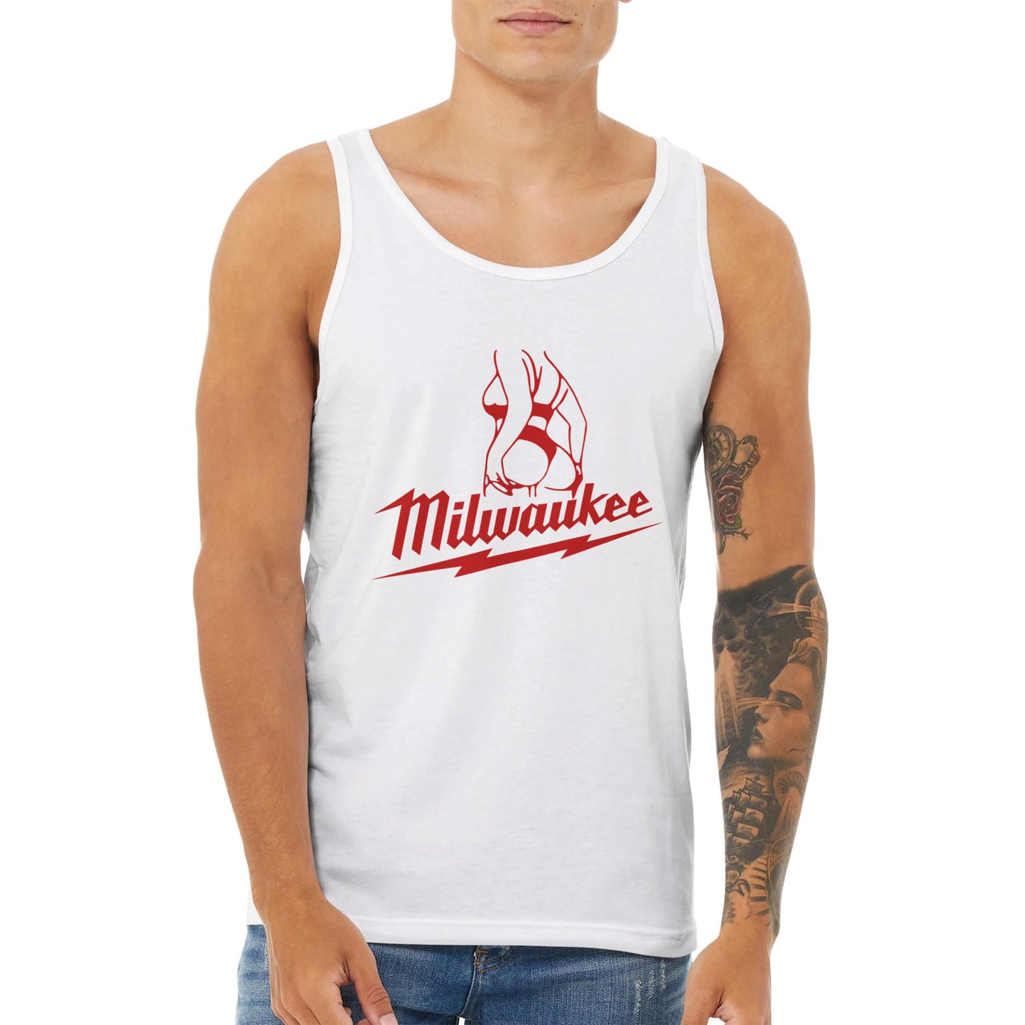 Milwaukee Girl Jersey Tank Top, Milwaukee Tools Adult Unisex Undershirt, Hot Girl Mechanic Shirt, Gift for Mechanics, Garage Work