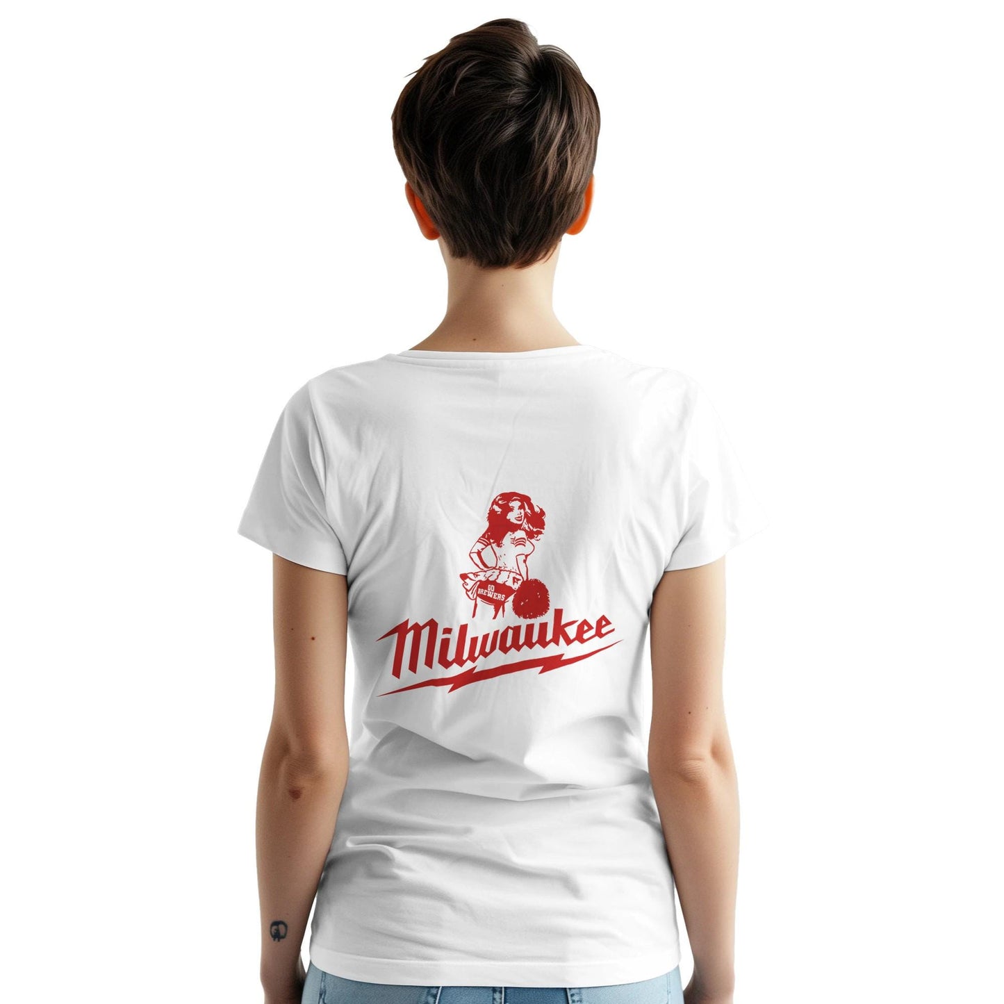 Milwaukee Girl Shirt, Milwaukee Tools Adult Unisex College Tshirt, Hot Girl Mechanic T-shirt, Gift for Mechanics, Garage Work T Shirt