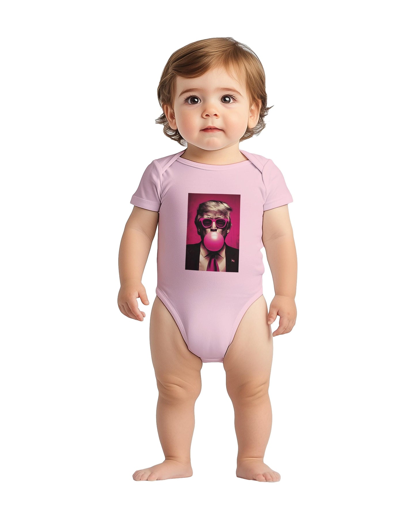 Trump Bubble Gum Baby Onesie, Patriotic Newborn Outfit, Trump Blowing Bubble Shirt, Fourth of July Baby Gift, Political Baby Bodysuit, Vote