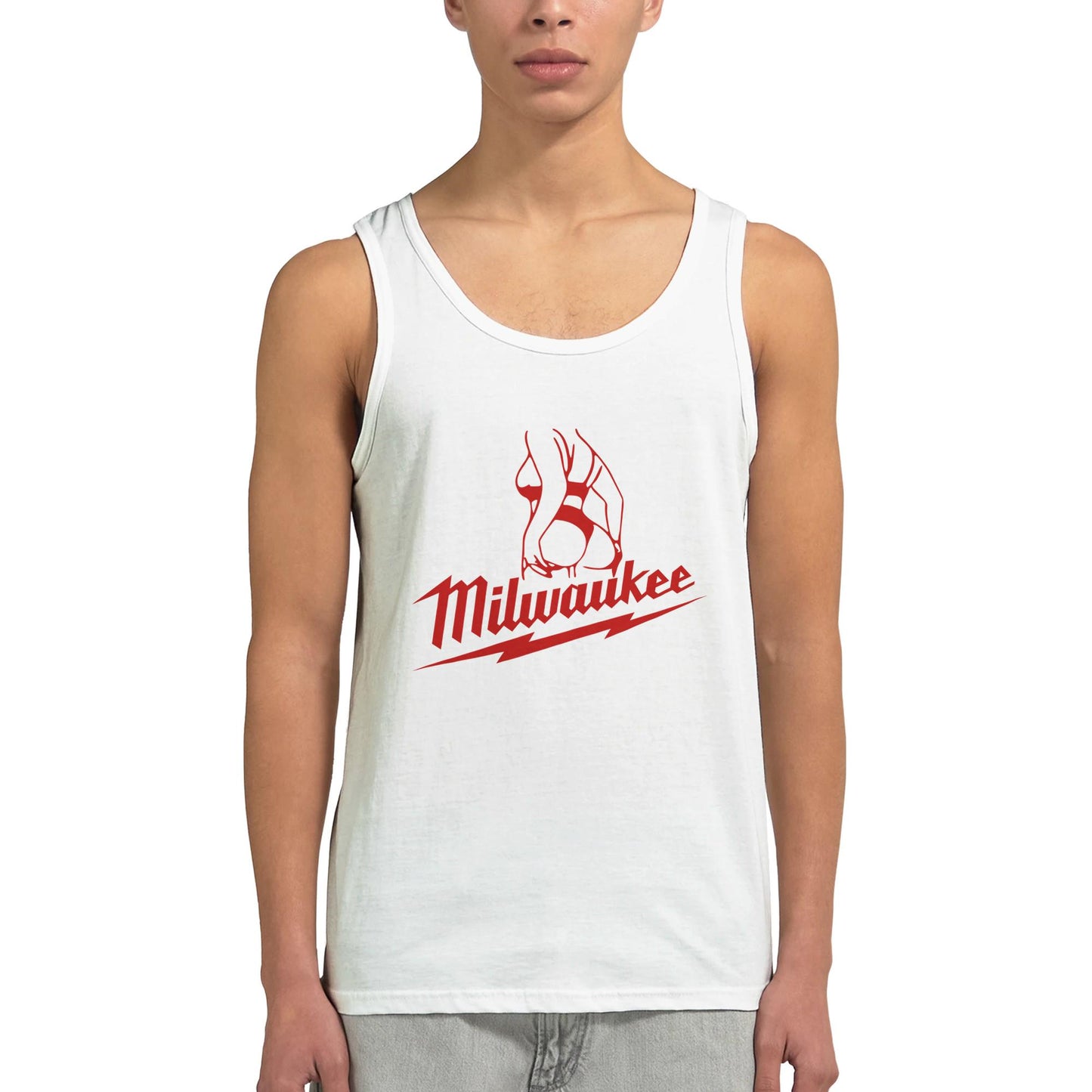 Milwaukee Girl Jersey Tank Top, Milwaukee Tools Adult Unisex Undershirt, Hot Girl Mechanic Shirt, Gift for Mechanics, Garage Work