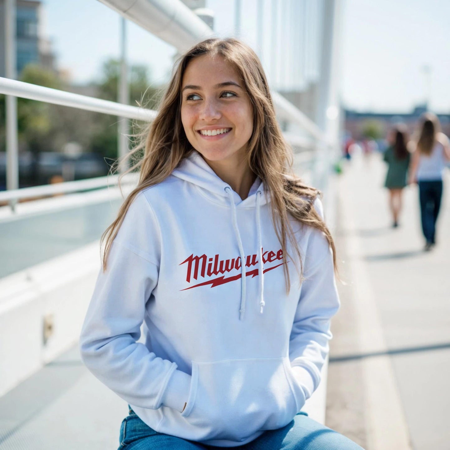 Milwaukee Girl Hoodie, Milwaukee Tools Adult Unisex College Hoodie, Hot Girl Mechanic Sweatshirt, Gift for Mechanics, Garage Work Pullover