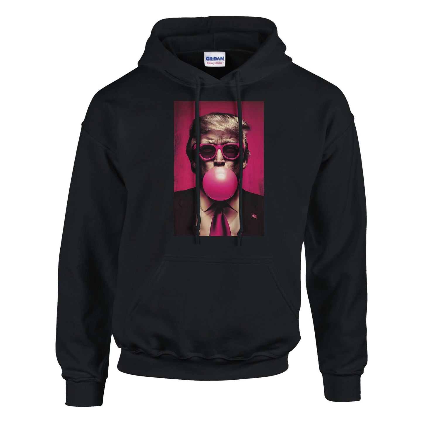 Trump Bubble Gum Hoodie, Trump Blowing Bubble Premium Heavyweight Gildan 18500 Hoodie