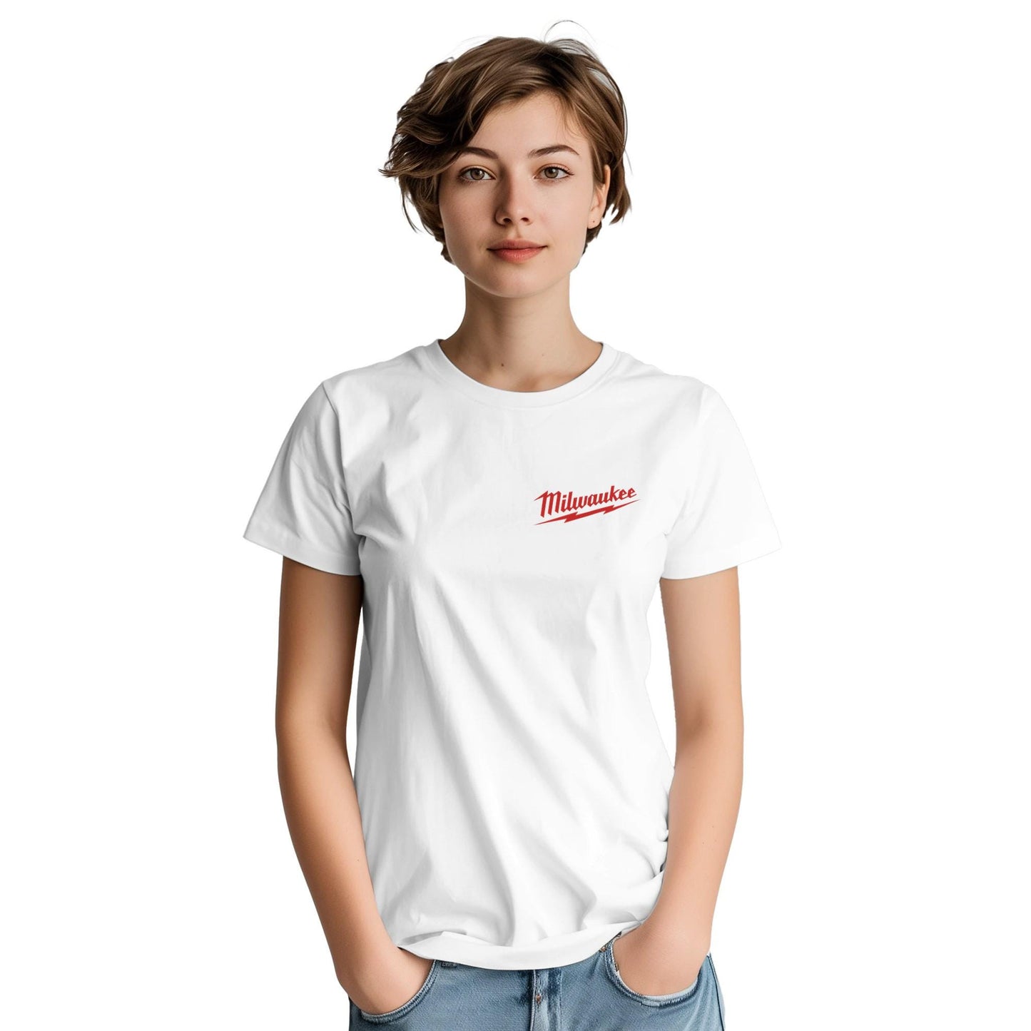 Milwaukee Girl Shirt, Milwaukee Tools Adult Unisex College Tshirt, Hot Girl Mechanic T-shirt, Gift for Mechanics, Garage Work T Shirt