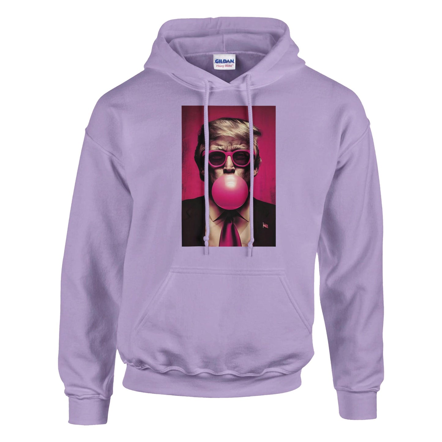Trump Bubble Gum Hoodie, Trump Blowing Bubble Premium Heavyweight Gildan 18500 Hoodie