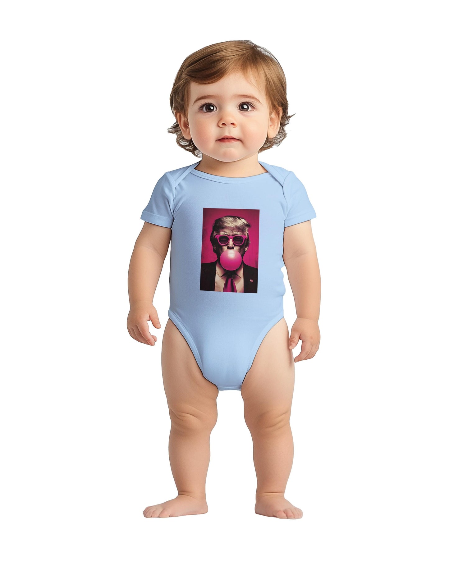 Trump Bubble Gum Baby Onesie, Patriotic Newborn Outfit, Trump Blowing Bubble Shirt, Fourth of July Baby Gift, Political Baby Bodysuit, Vote