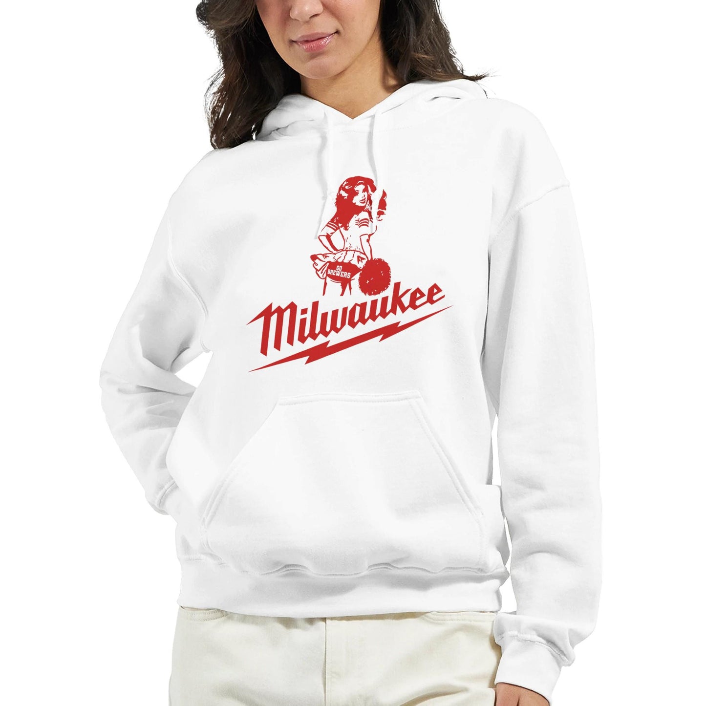 Milwaukee Girl Hoodie, Milwaukee Tools Adult Unisex College Hoodie, Hot Girl Mechanic Sweatshirt, Gift for Mechanics, Garage Work Pullover