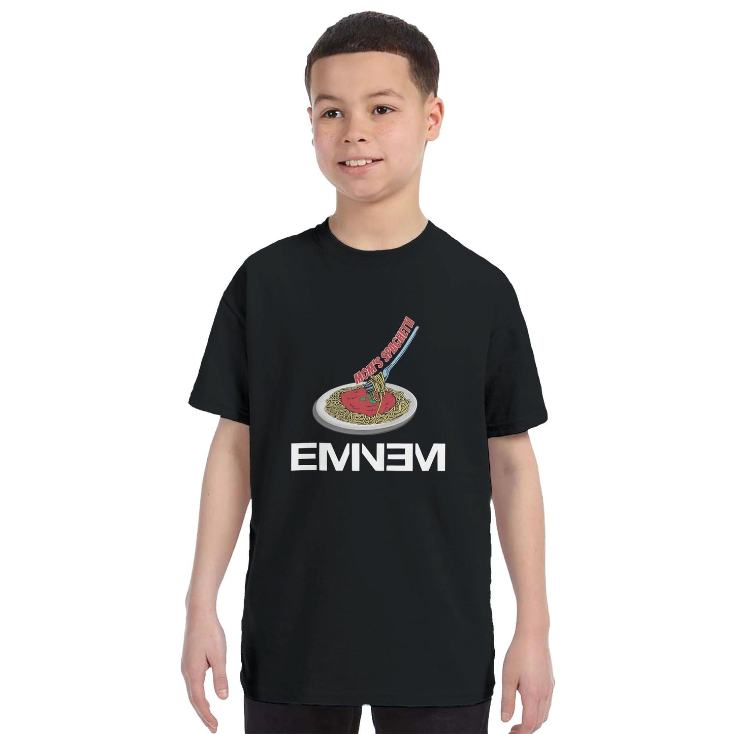 Youth Eminem Mom's Spaghetti Rap God Unisex Gildan Shirt, Slim Shady, Eminem Vintage Inspired Youth Shirt, Hip Hop Icon Shirt