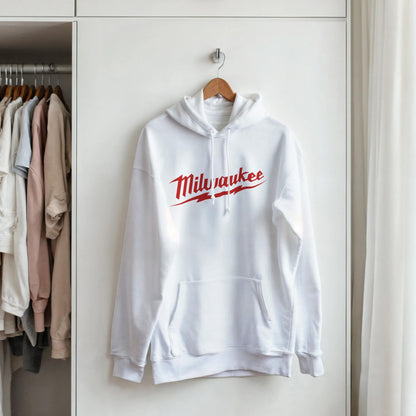 Milwaukee Girl Hoodie, Milwaukee Tools Adult Unisex College Hoodie, Hot Girl Mechanic Sweatshirt, Gift for Mechanics, Garage Work Pullover