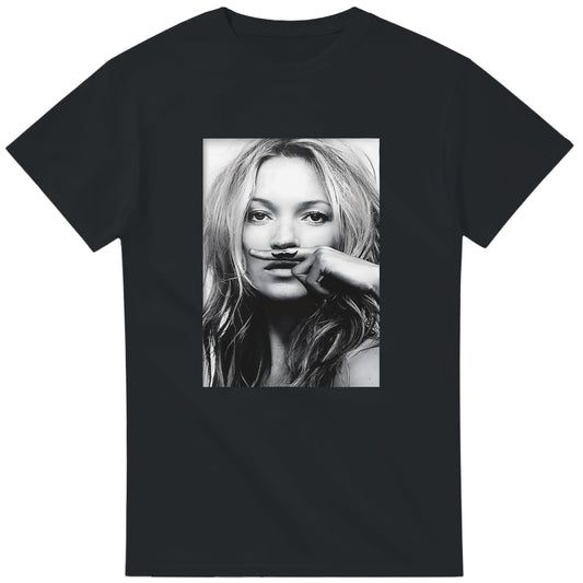 Kate Moss Moustache Shirt, Kate Moss Tshirt, Gildan 5000 T-shirt, Gift For Him, Gift For Her