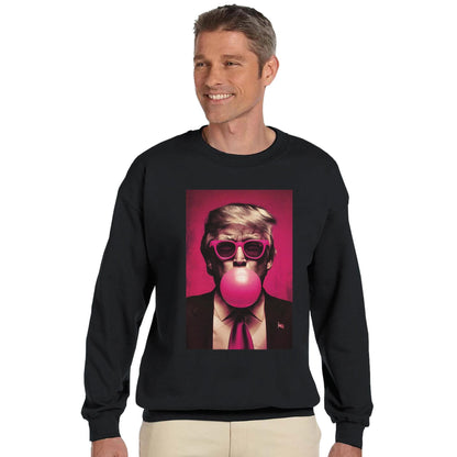Trump Bubble Gum Sweatshirt Gildan 18000, Funny Trump Sweater, Trump Pink Sun Glasses Sweatshirt, Donald Trump Sweatshirt