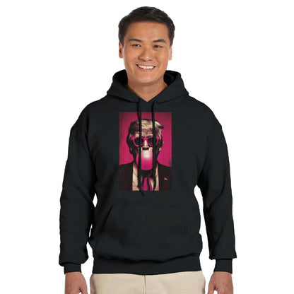 Trump Bubble Gum Hoodie, Trump Blowing Bubble Premium Heavyweight Gildan 18500 Hoodie