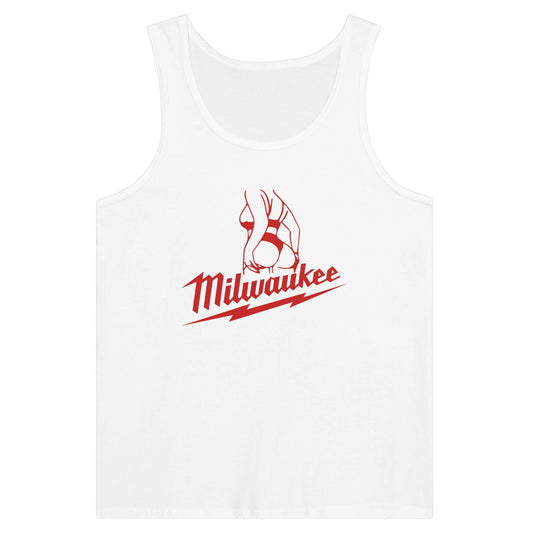 Milwaukee Girl Jersey Tank Top, Milwaukee Tools Adult Unisex Undershirt, Hot Girl Mechanic Shirt, Gift for Mechanics, Garage Work