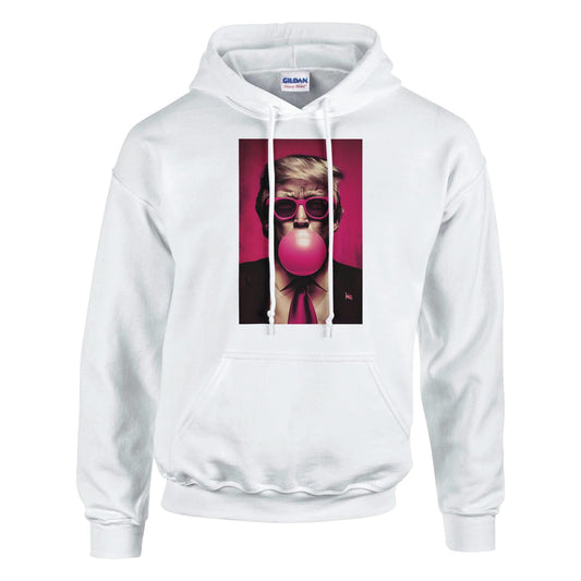 Trump Bubble Gum Hoodie, Trump Blowing Bubble Premium Heavyweight Gildan 18500 Hoodie