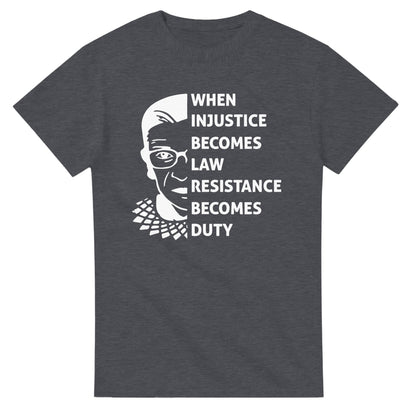 When Injustice Becomes Law, Resist, Resistance,Shirt, Notorious RBG Shirt, Political or protest t-shirt, Supreme Court Notorious RBG
