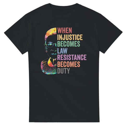 When Injustice Becomes Law, Resist, Resistance,Shirt, Notorious RBG Shirt, Political or protest t-shirt, Supreme Court Notorious RBG