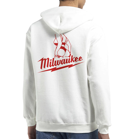 Milwaukee Girl Zip Hoodie, Milwaukee Tools Adult Unisex College Hoodie, Hot Girl Mechanic Sweatshirt, Gift for Mechanics, Garage Work Hoodie