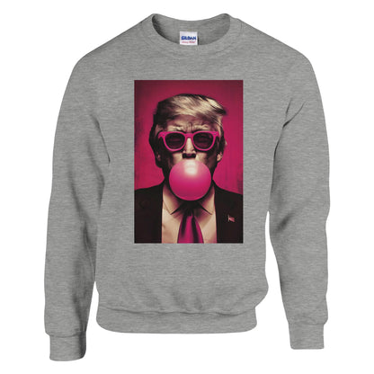 Trump Bubble Gum Sweatshirt Gildan 18000, Funny Trump Sweater, Trump Pink Sun Glasses Sweatshirt, Donald Trump Sweatshirt