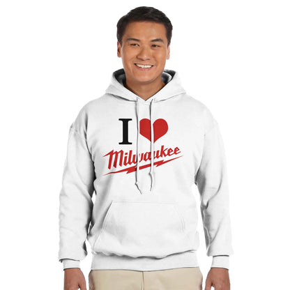 Milwaukee Tools I Love Hoodie, Milwaukee Tools Adult Unisex College Hoodie, I Love Mechanic Sweatshirt, Gift for Mechanics, Garage Work