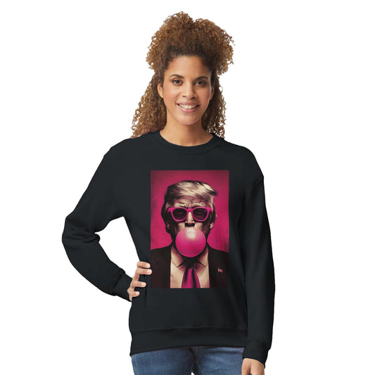 Trump Bubble Gum Sweatshirt Gildan 18000, Funny Trump Sweater, Trump Pink Sun Glasses Sweatshirt, Donald Trump Sweatshirt