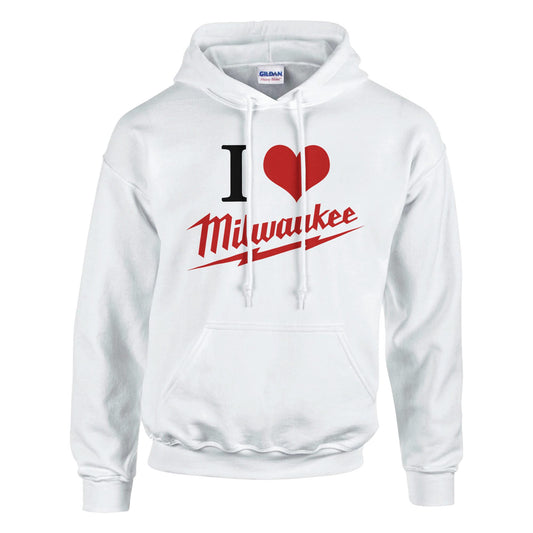 Milwaukee Tools I Love Hoodie, Milwaukee Tools Adult Unisex College Hoodie, I Love Mechanic Sweatshirt, Gift for Mechanics, Garage Work