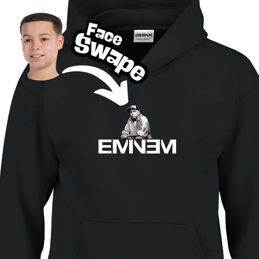 Youth Eminem Rap God Personalized Unisex Hoodie, Eminem Vintage Inspired Hoodie, Gildan 18500B, Eminem Retro Youth Hoodie, Birthday Gift