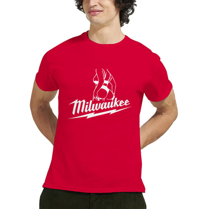 Milwaukee Girl Shirt, Milwaukee Tools Adult Unisex College Tshirt, Hot Girl Mechanic T-shirt, Gift for Mechanics, Garage Work T Shirt